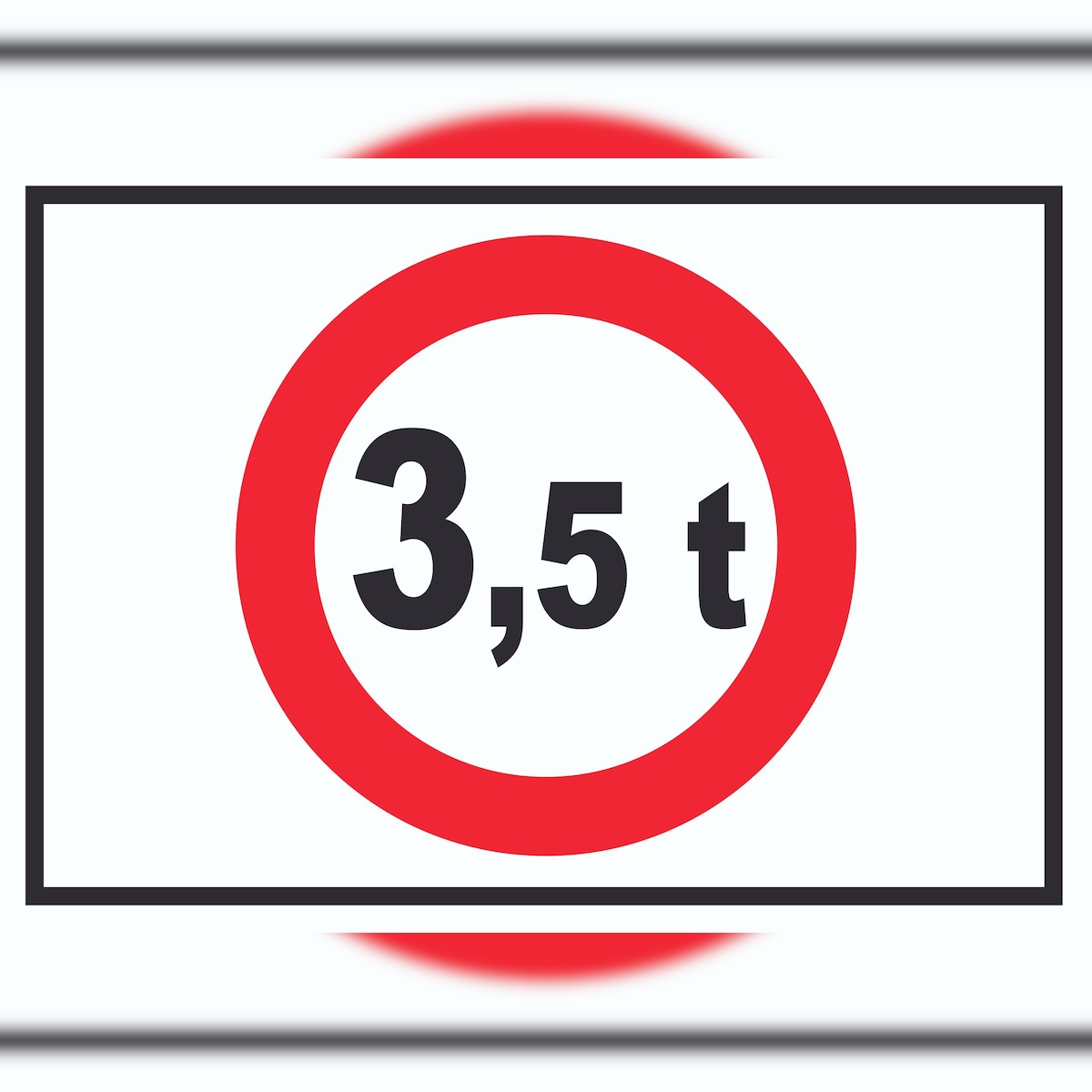 HB-Druck Durchfahrt verboten 3,5 Tonnen Symbol Schild A5 Rückseite selbstklebend