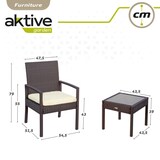 thumbnail of Conjunto muebles terraza con sillones y mesita ratán Aktive