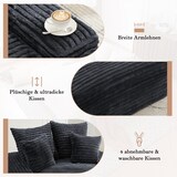 thumbnail of Chaiselongue Relaxliege Cordstoff 4 Kissen Memory-Schaum Ergonomisch Sofaliege 137x175x63 Wohnzimmer Grau Ohne Montage