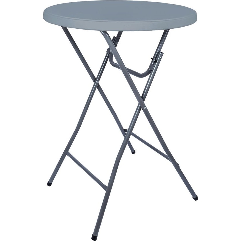 BRASQ Statafel Grijs Ã¸80 cm x 110 cm Inklapbaar van kunststof en metaal voor binnen en buiten