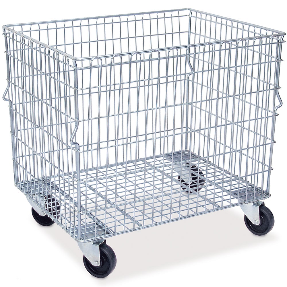 Gitterwagen, stapelbar, 4 Lenkräder mit Kunststoffrollen, LxBxH 820 x 615 x 735 mm, Vol. 250 Liter, Tragkraft 400 kg, verzinkt