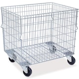 thumbnail of Gitterwagen, stapelbar, 4 Lenkräder mit Kunststoffrollen, LxBxH 820 x 615 x 735 mm, Vol. 250 Liter, Tragkraft 400 kg, verzinkt