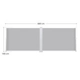 thumbnail of SVITA Doppelseitenmarkise ausziehbar freistehend Sichtschutz 600x160 cm Beige