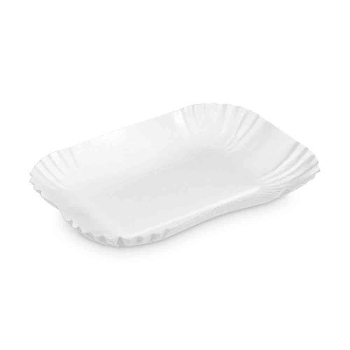 1000 Pappschalen Pommesschalen eckig FF 17,5 x 13 x 3 cm weiß mit Fettbarriere