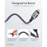 thumbnail of goobay 70698 goobay USB C 3.1/RJ45 CAT 6 Kabel 2,0 m grau, schwarz, 1 St.