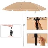 thumbnail of UAC Sonnenschirm,Ø 2, Gartenschirm, UV-Schutz bis UPF 50+, knickbar, tragbar, Schirmrippen aus Glasfaser, mit Transporttasche Taupe
