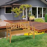 thumbnail of Outsunny Banco de Jardín Plegable de Madera Banco de 2 Plazas Exterior 120,5x55,5x90,2 cm con Asiento de Listones y Reposabrazos para Terraza Balcón