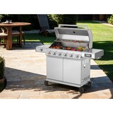 thumbnail of Tarrington House Gasbarbecue met 6+1 branders Glenwood, roestvrij staal, 157x60x118 cm, met zijtafels, digitale thermometer, wielen, zilver