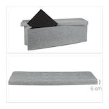 thumbnail of Helloshop26 - Banquette banc pour coffre de rangement en lin avec couvercle  gris  114 cm 3013010