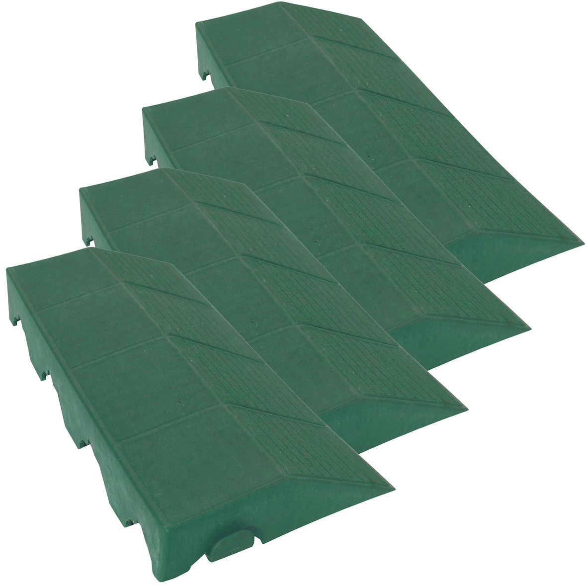 WellHome Combi Pack 4 Remates para Baldosas de suelo 39x19,5x4,8cm Acabado Hembra en color Verde