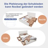 thumbnail of Stauraumbett 140x200 cm Holz Weiß mit 2 Schubladen Lattenrost geräumiger Stauraum modernes Schlafzimmerbett einfach montierbar