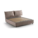 thumbnail of Dmora Dabdelli Doppelbett, Bettkasten mit Stoffbezug, 100 % Made in Italy, Öffnung vorne, geeignet für Matratze 160 x 200 cm, Taupe