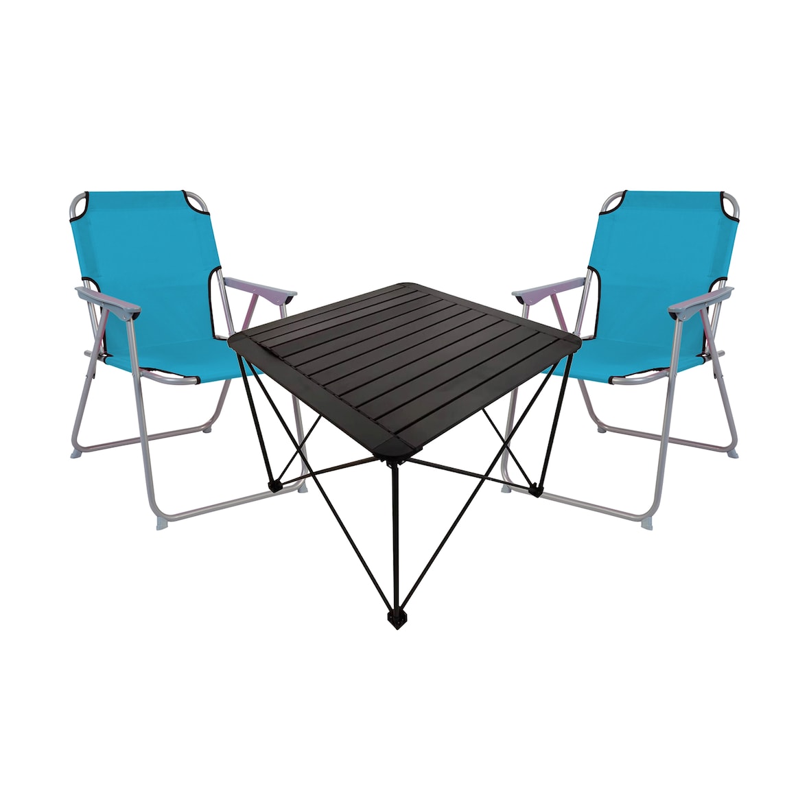 3teiliges Campingmöbel Set Campingtisch Campingstuhl L70xB70xH56cm