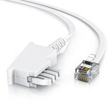thumbnail of CSL - 20m Telefonkabel TAE-F Stecker auf RJ11 Stecker − Int. Norm 6P4C / 4-polig belegt − Flachkabel - TAE-F - weiß