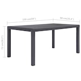 thumbnail of Mesa de jardín de plástico aspecto ratán marrón 150x90x72 cm
