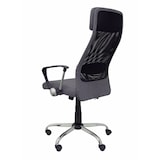 thumbnail of Esteras Silla de dirección con mecanismo basculante, brazos fijos y  con cabecero y asiento tapizado en tela color gris.