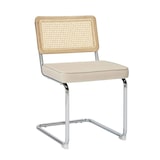 thumbnail of Lot de 2 chaises en acier et velours beige