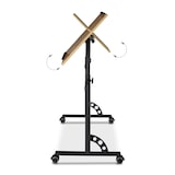 thumbnail of Relaxdays Laptoptisch höhenverstellbar, HxBxT: 110x100x50 cm, Holz, Rednerpult, bremsbare Rollen, 2 Ablagen, natur