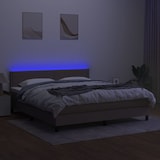 thumbnail of vidaXL Boxspringbett mit Matratze & LED Taupe 180x200 cm Stoff