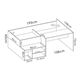thumbnail of Dmora Kinderbett Cervino, Einzelbett für Schlafzimmer, Set mit Schreibtisch und Regalen, 134 x 195 x 73 cm, Weiß und Eiche