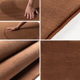 thumbnail of Teppich Wohnzimmer Einfarbig Pflegeleicht Waschbar Schlafzimmer OEKO-TEX Rund Braun 120x120 cm Schadstoffgeprüft – LECH von Kadima Design