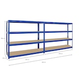 thumbnail of PROREGAL Mega Deal | 2x Schwerlastregal Dino | HxBxT 180x200x60 cm | Fachlast 600kg | Blau | Stecksystem Lagerregal Regalsystem 2 Stk.