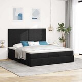 thumbnail of vidaXL Ottoman-Bett mit Matratze & LEDs Schwarz 160x200 cm Stoff
