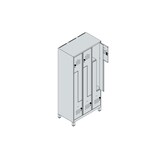 thumbnail of C+P Z-Spind Classic PLUS, Füßen, 6 Abteile, HxBxT 195x90x50cm, Zylinderschloss, Hellgrau/Enzianblau von PROREGAL