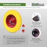 thumbnail of Schubkarrenrad Vollgummi 4.00-8 / 4.80 mit Achse 200 Kg Ersatzrad Schubkarre PU