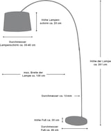 thumbnail of SalesFever Bogenlampe 205 cm | Ø Lampenschirm 40 cm | echter Marmorfuß | B 135 x T 36 x H 205 cm | weiß