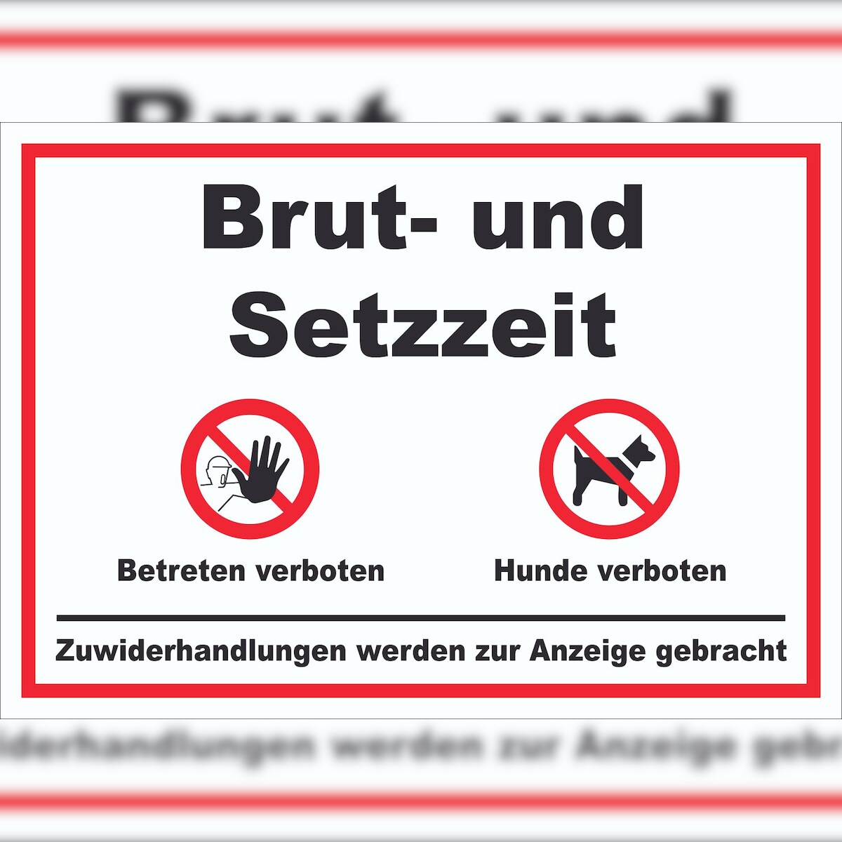 HB-Druck Brut- und Setzzeit Betreten verboten Hunde verboten Schild A3 (297x420mm)