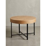 thumbnail of Couchtisch Holzoptik-Metallbeine, runder Tisch mit Stauraum, moderner Industrial-Look. 69x69x49 cm | Kadima Design