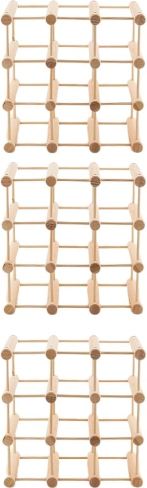 PROREGAL Modulares Weinregal VINOTECA MOD | HxBxT 36x36x24cm | 3x 9 Flaschen | Massives Eichenholz | Natur | Flaschenregal
