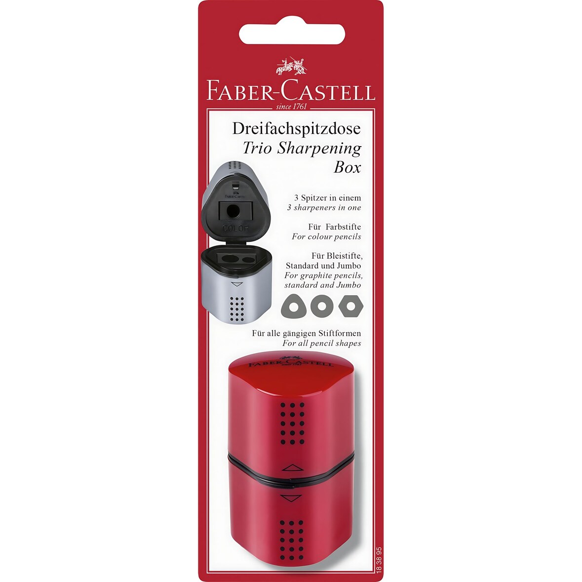 Faber Castell Dreifachspitzdose Dreikant Grip 2001 blau/rot