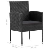 thumbnail of vidaXL 5-tlg. Garten-Essgruppe Poly Rattan Schwarz