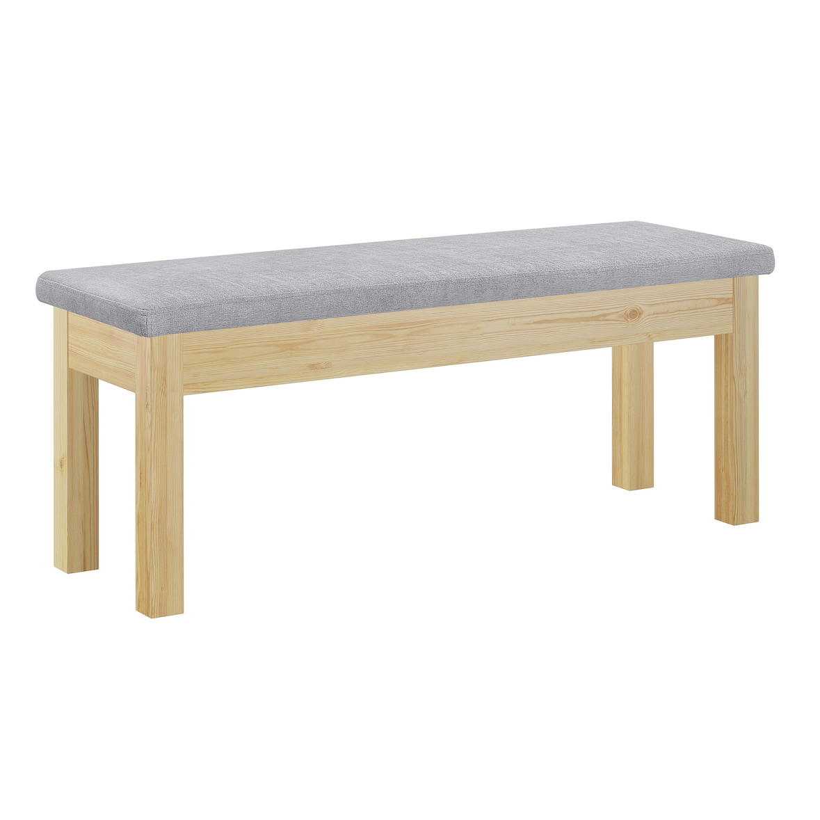 Sitzbank Küchenbank Kiefer natur massiv Holzbank Polsterbank 120x40 grau 90.71-39P21