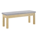 thumbnail of Sitzbank Küchenbank Kiefer natur massiv Holzbank Polsterbank 120x40 grau 90.71-39P21