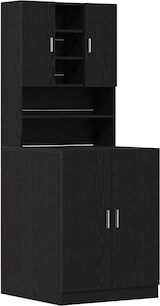 thumbnail of vidaXL Waschmaschinen-Schrank 2 pcs Schwarz Eichen-Optik