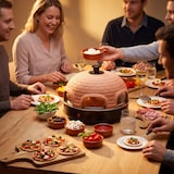 thumbnail of Emerio Pizzarette Original PO-115984 – 1200W – Pizzaofen für 6 Personen – Handgefertigte Terrakotta-Kuppel – Pizza Ofen – 6 Backspachteln - Cool Touch