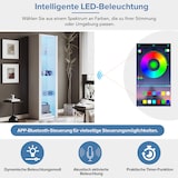 thumbnail of Merax Weiße Hochglanz-Vitrine mit LED-Beleuchtung, 3 Glasböden, 55*38*166 cm, Vitrinen, Standvitrinen, Hochschränke, Lagerschränke