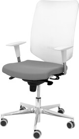 thumbnail of Ossa blanca Silla  y  Respaldo de malla en color blanco y asiento tapizado en tejido BALI color gris
