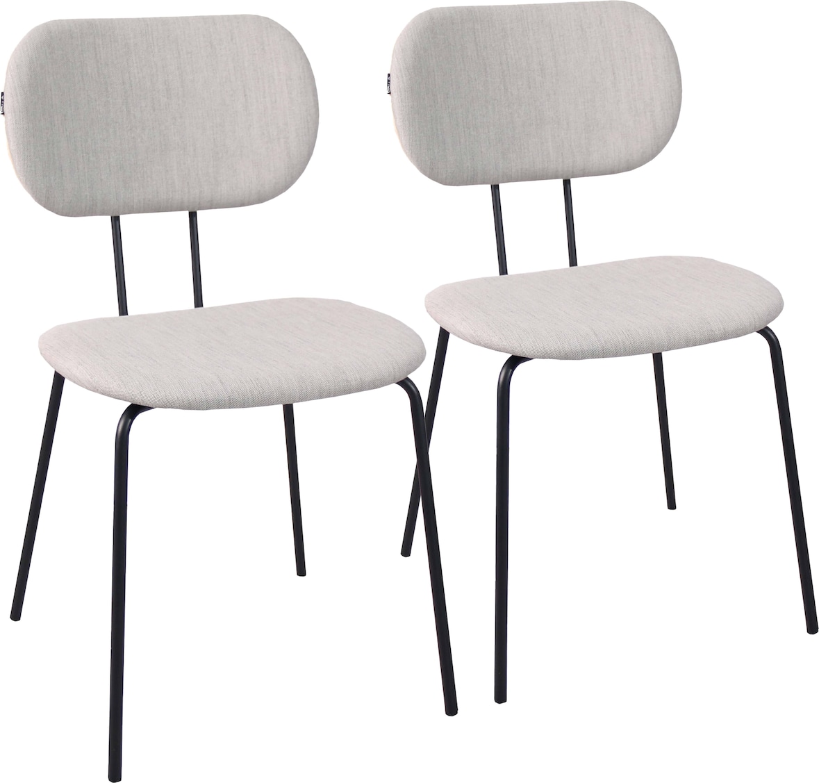 Set aus 2 Designstühlen aus Stahl und grauem Holz - Oviala