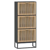 thumbnail of Helloshop26 - Armoire à chaussures range chaussures rangement meuble entrée couloir salon 52 x 25 x 120 cm bois d'ingénierie noir 02_0021976