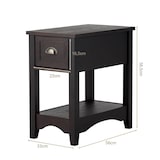 thumbnail of COSTWAY Mesa auxiliar con cajón y estante, mesa de sofá de dos niveles, mesita de noche estrecha
