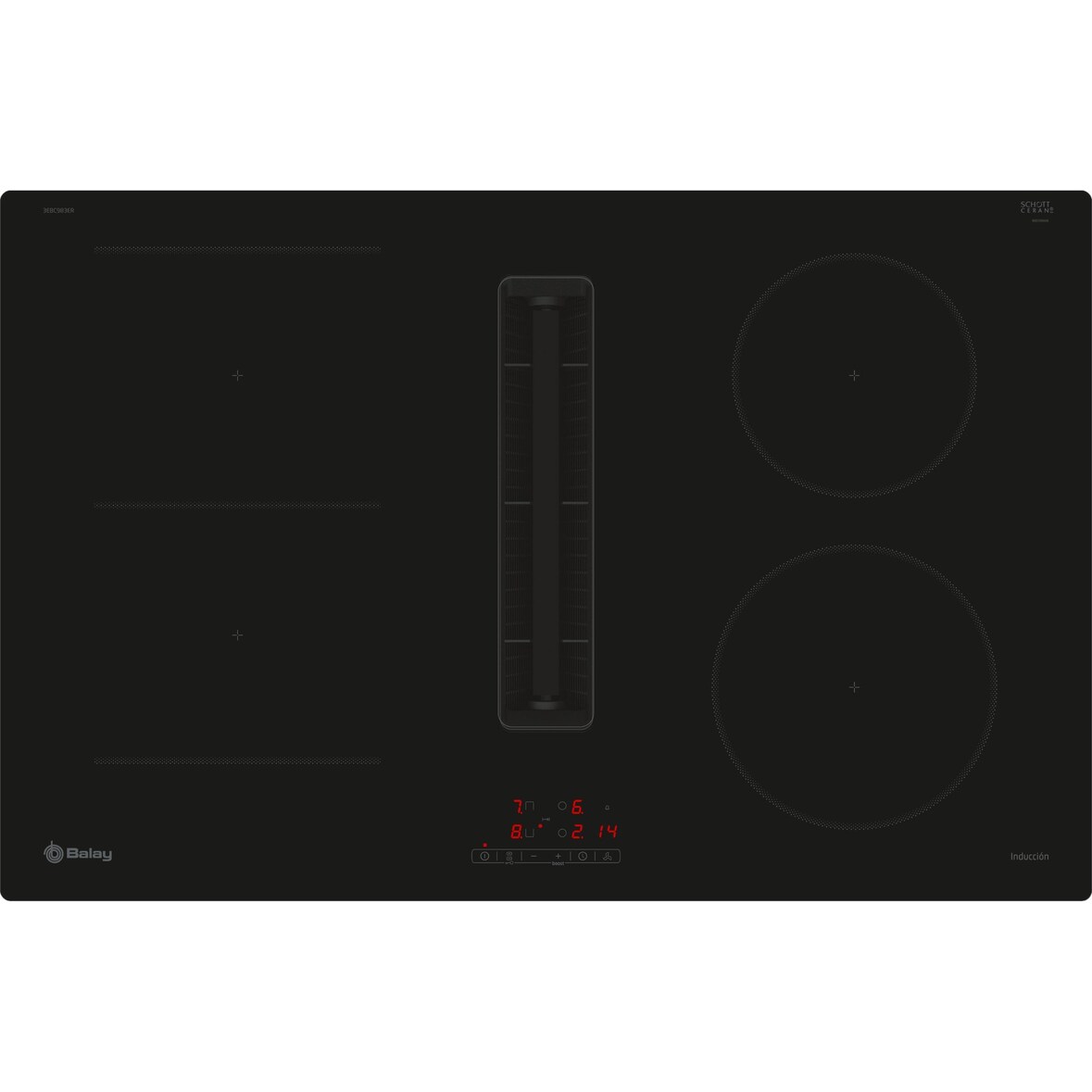 Vitrocerámica inducción Balay 3EBC983ER 4 zonas cocción ancho 80 cm