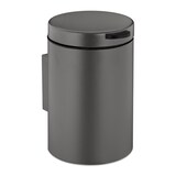 thumbnail of Relaxdays Kosmetikeimer Wandmontage, 3 l, Absenkautomatik, Inneneimer, Edelstahl, runder Badezimmer Mülleimer, grau