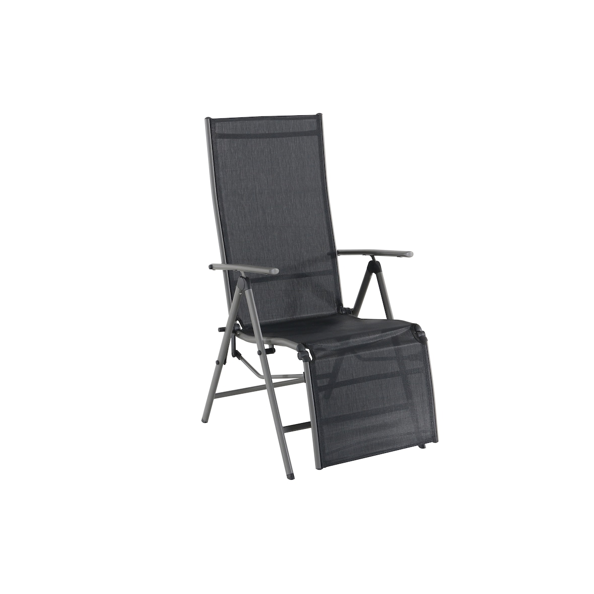 aro verstellbarer Liegestuhl/Relaxsessel klappbar, Stahl/Textilen-Bespannung, schwarz