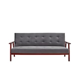 thumbnail of SalesFever Schlafsofa mit Armlehnen | 3 Funktionen | Stoffbezug Samt-Optik | Gestell Massivholz Eukalyptus | B 190 x T 85 x H 81 cm | dunkelgrau