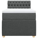 thumbnail of vidaXL Boxspringbett mit Matratze Dunkelgrau 90x200 cm Stoff