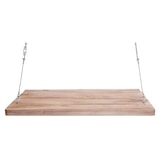 thumbnail of Wandtafel HWC-H48, wandklaptafel wandplank tafel met schoolbord, opvouwbaar massief hout ~ 120x60cm